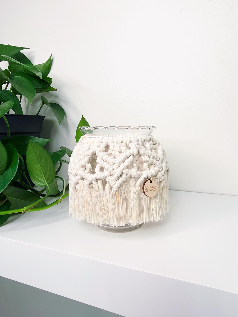 Bougeoir en macramé Cléo