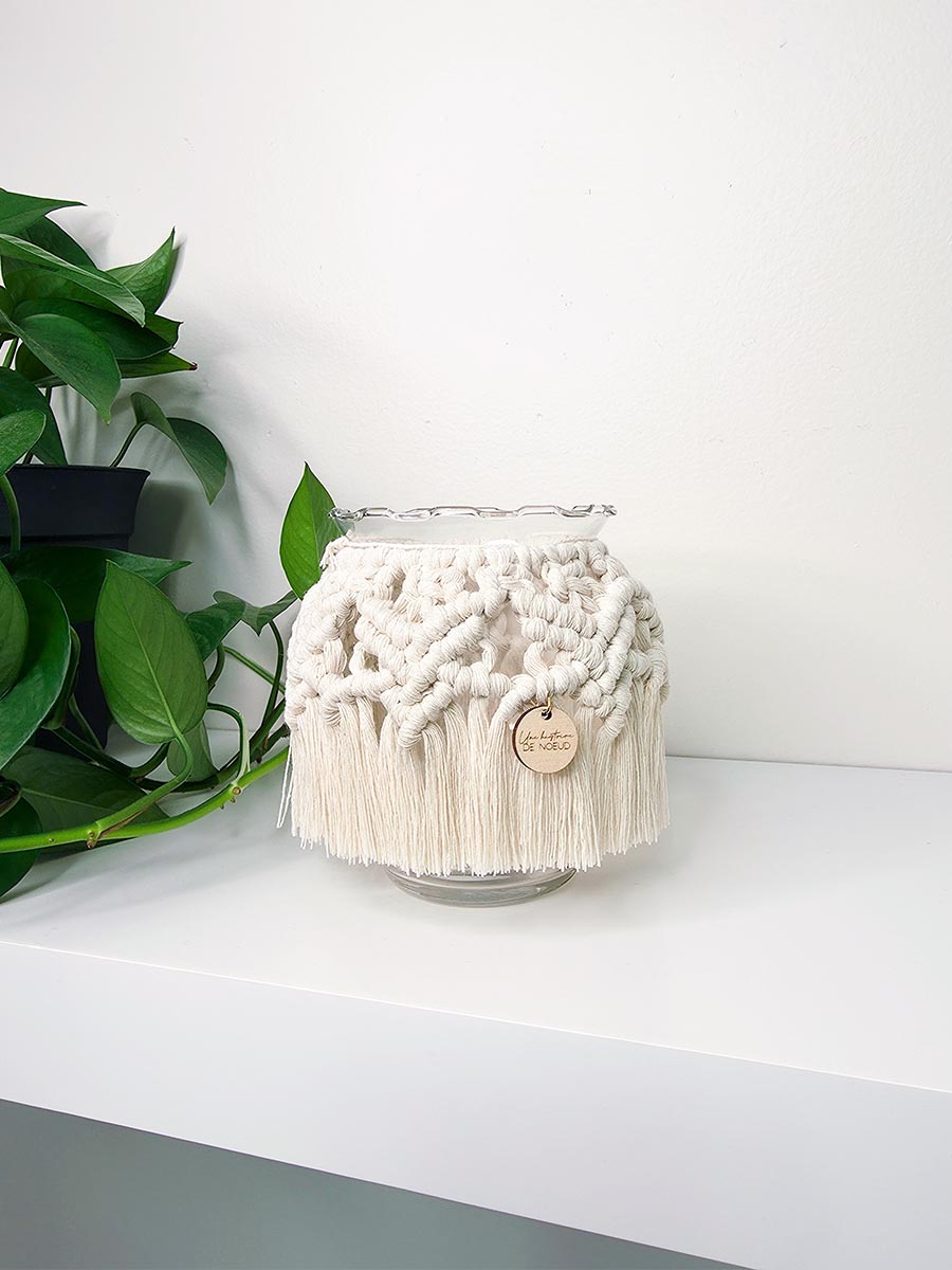 Bougeoir en macramé Cléo