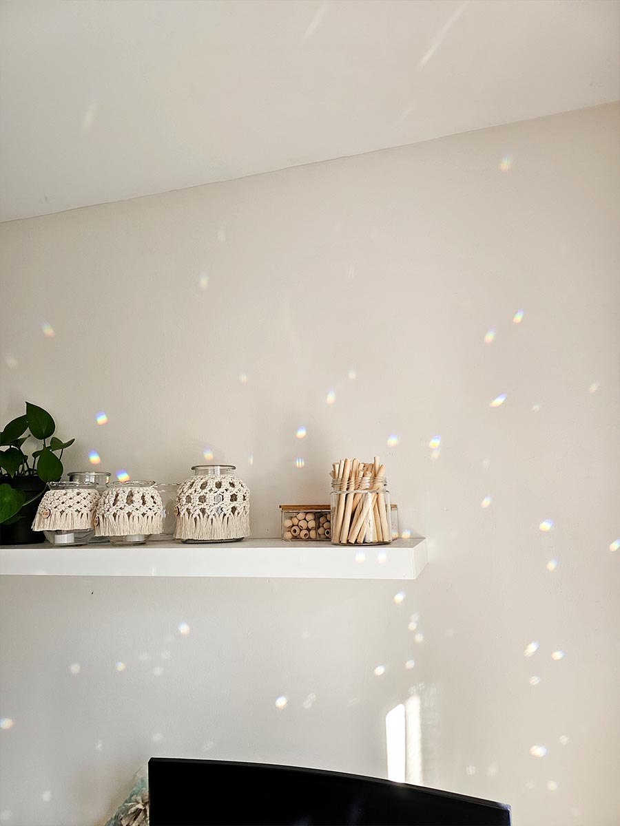 Capteur de soleil en macramé, marsala