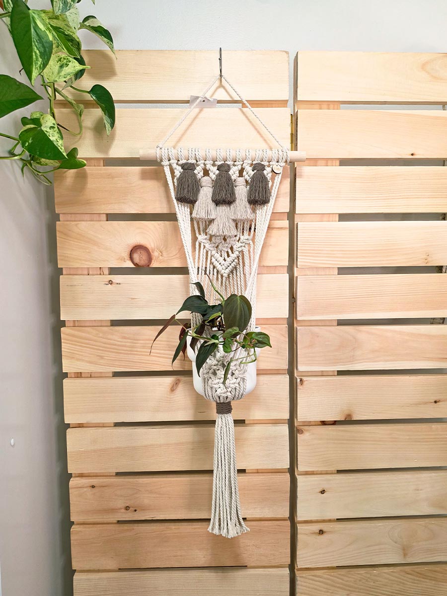 JARDINIÈRE MURALE LYA, couleur naturel, café et crème