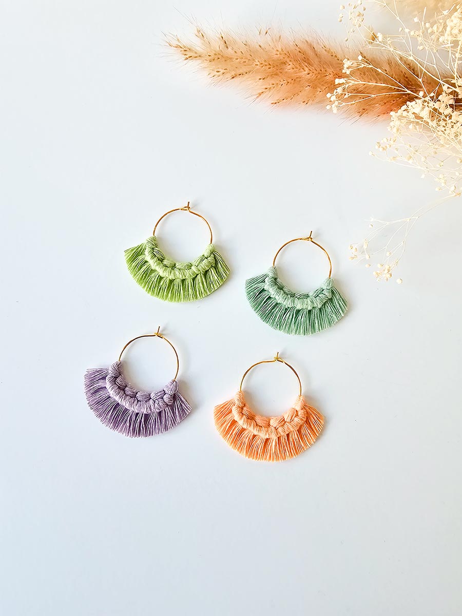 Marques verres à vin en macramé, ensemble de 4