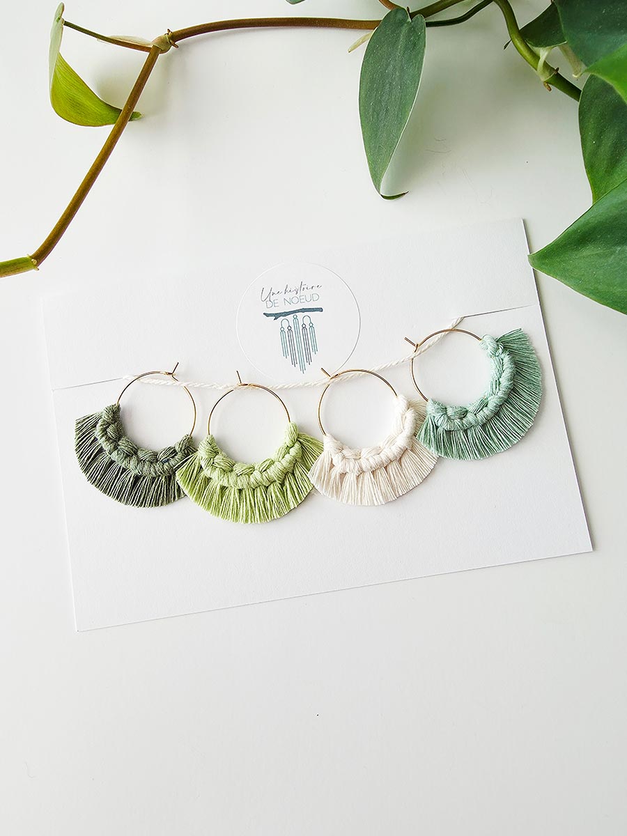 Marques verres à vin en macramé, ensemble de 4