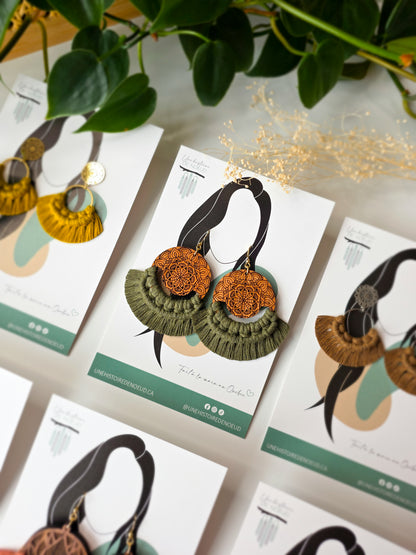 Boucles d’oreilles Mandala en bois – Format grand