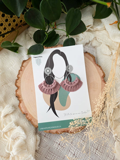 Boucles d'oreilles Noélia en macramé