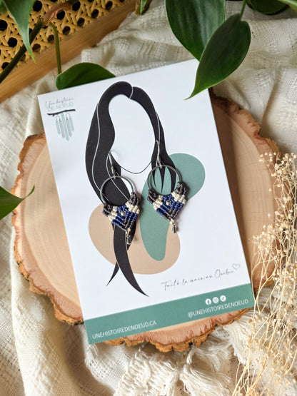 Boucles d’oreilles Ankaa – Micro-macramé bohème