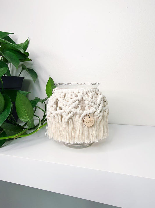 Bougeoir en macramé Cléo