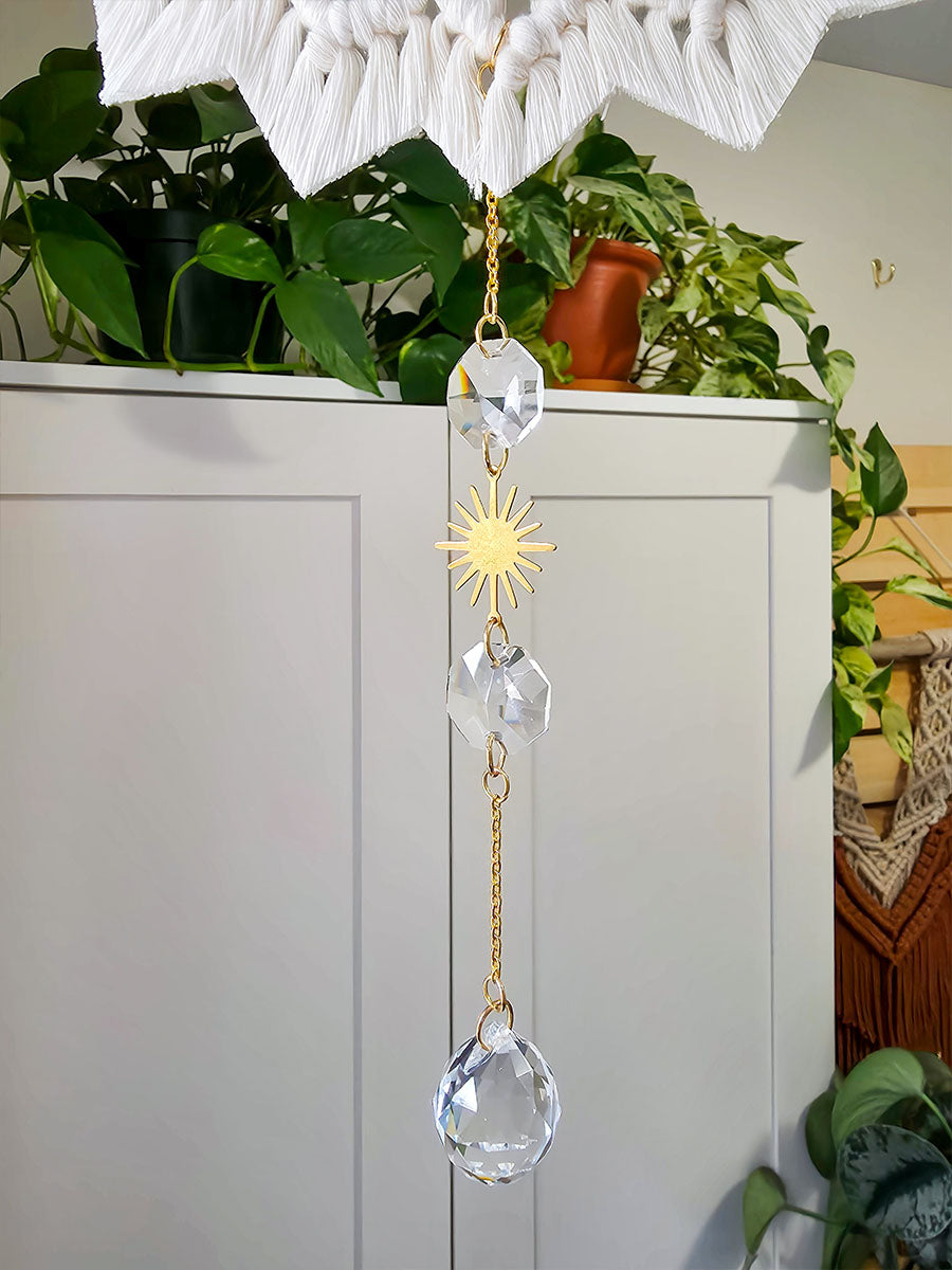 Capteur de soleil Solyana – Macramé bohème couleur naturel