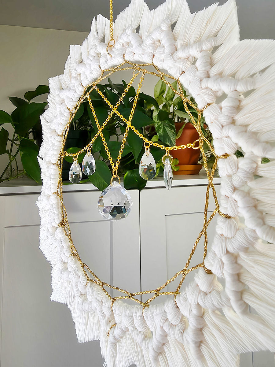 Capteur de soleil Solyana – Macramé bohème couleur naturel