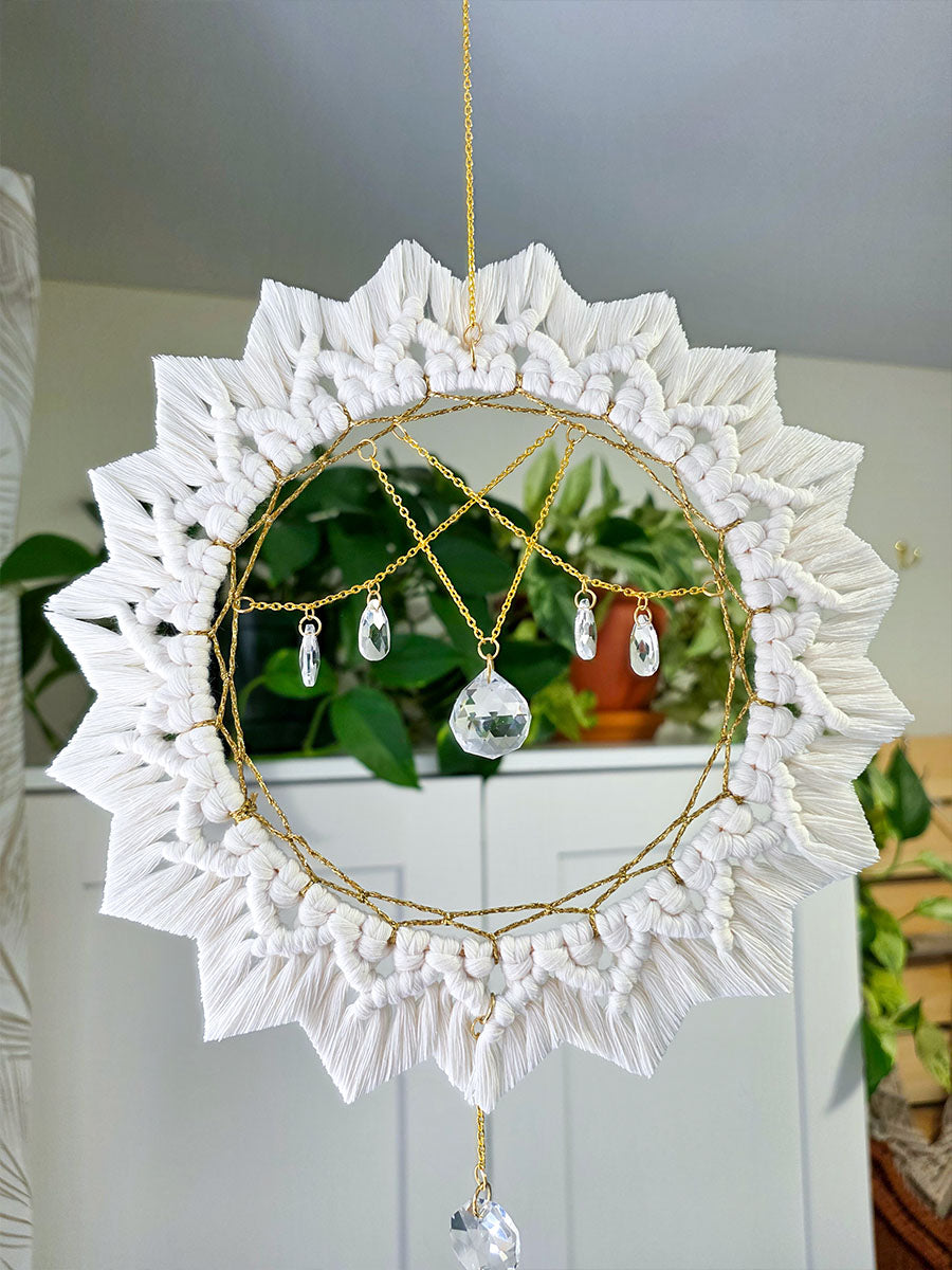 Capteur de soleil Solyana – Macramé bohème couleur naturel