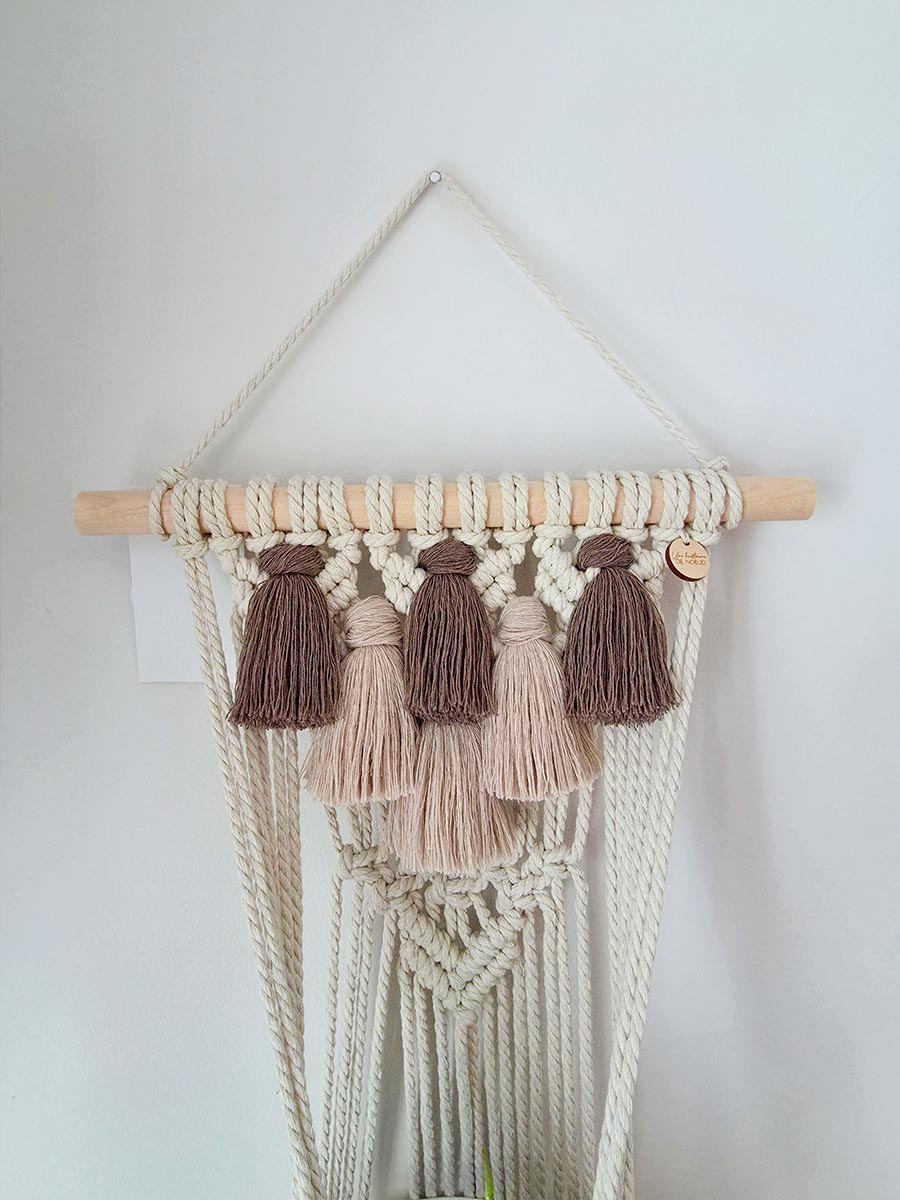 JARDINIÈRE MURALE LYA, couleur naturel, café et crème