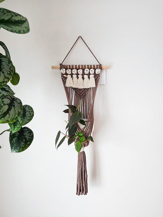 JARDINIÈRE MURALE MAÉ, couleur café et naturel