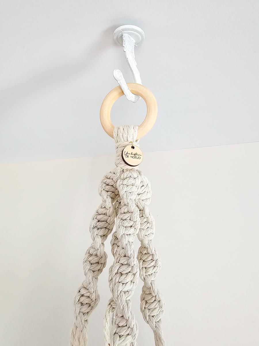 JARDINIÈRE LIORA, jardinière en macramé avec capteur de soleil