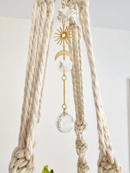 JARDINIÈRE LIORA, jardinière en macramé avec capteur de soleil