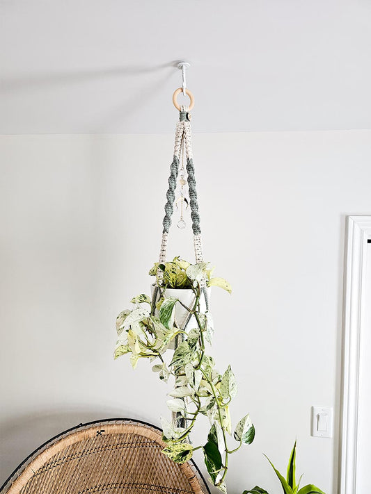 JARDINIÈRE Solana, couleur sauge et naturel avec capteur de soleil