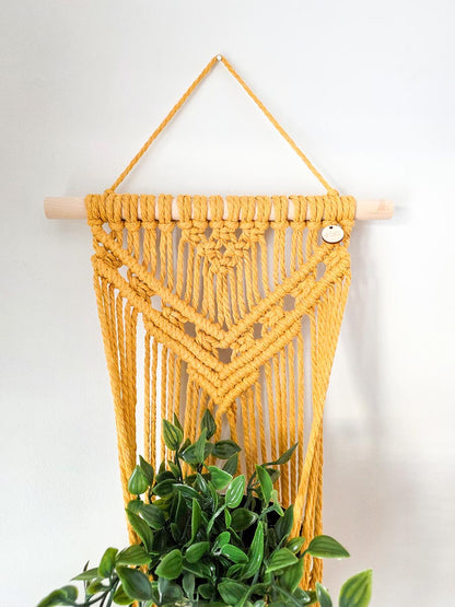 JARDINIÈRE MURALE CLARA, modèle grand, couleur jaune moutarde