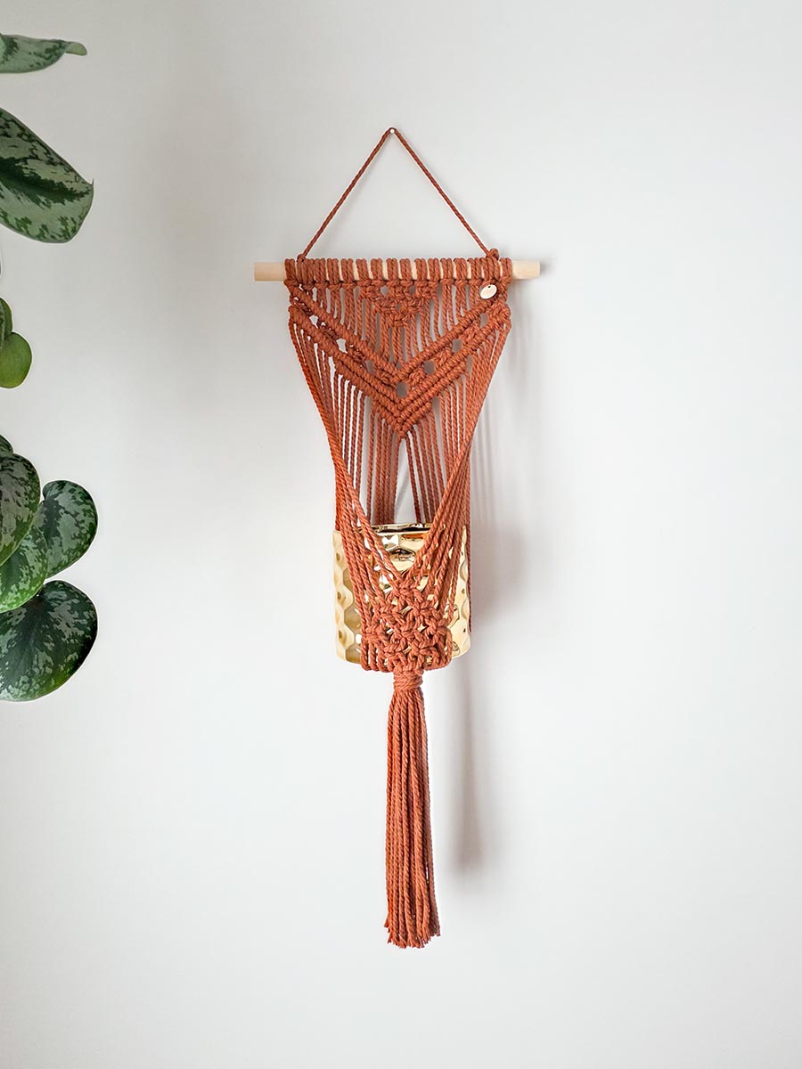 JARDINIÈRE MURALE CLARA, modèle grand, couleur rouille