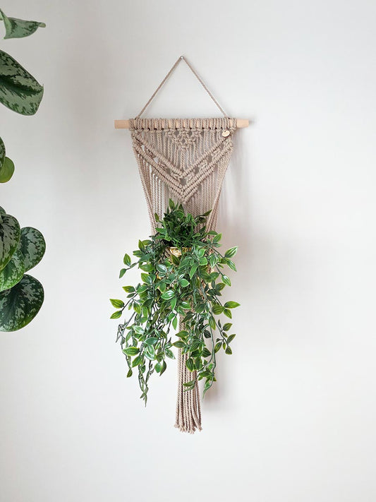 JARDINIÈRE MURALE CLARA, modèle grand, couleur taupe