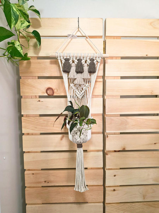 JARDINIÈRE LYA, jardinière murale en macramé