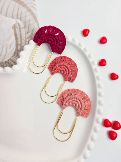 Marque-pages en macramé Saint-Valentin
