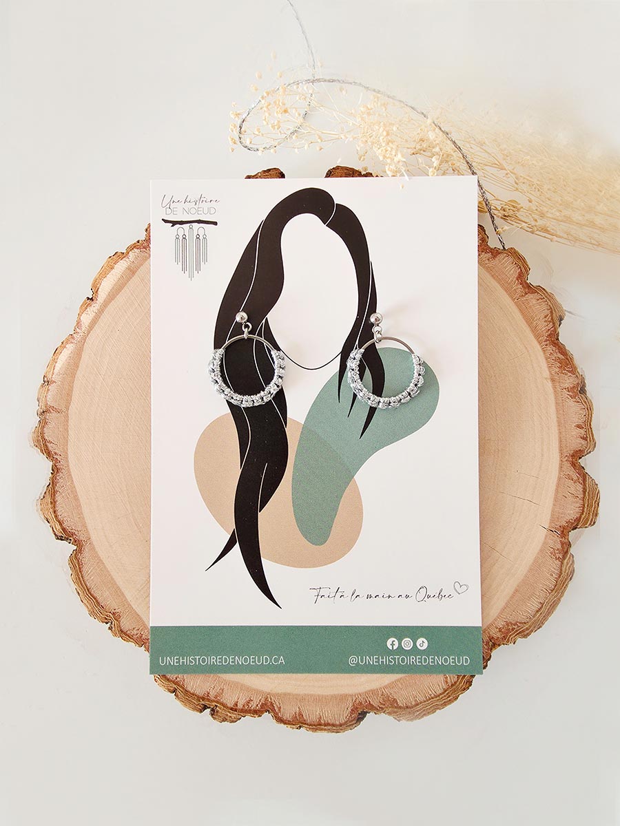 *Mini collection des fêtes* Boucles d’oreilles couleur argent, anneau 20 mm