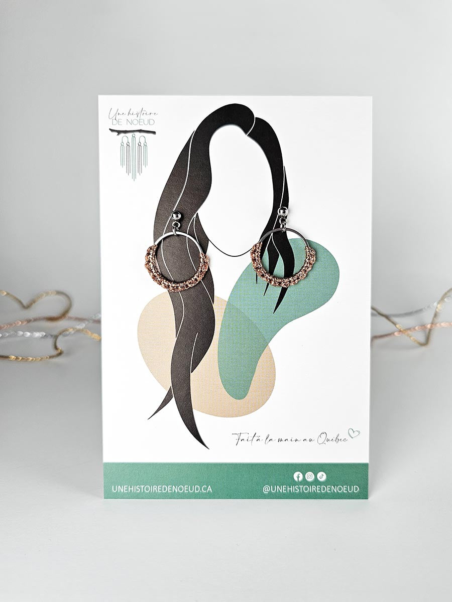 *Mini collection des fêtes* Boucles d’oreilles couleur or rose, anneau 20 mm