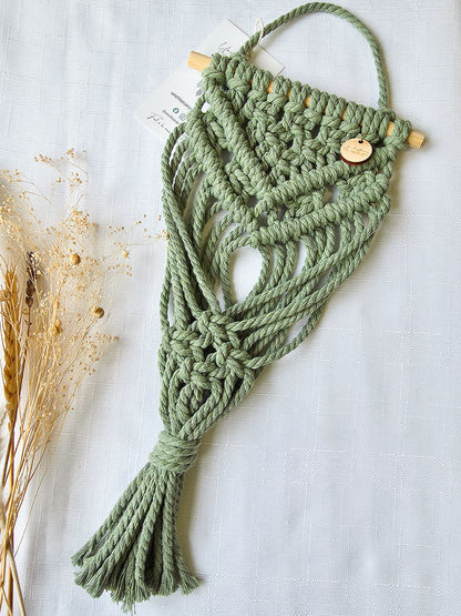 Jardinière murale Clara – Mini macramé bohème - Choix de couleur
