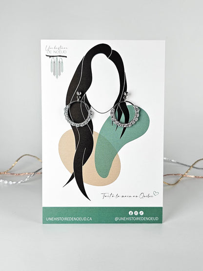 *Mini collection des fêtes* Boucles d’oreilles couleur argent, anneau 20 mm