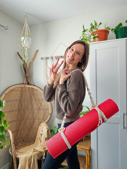 Sangle pour tapis de yoga, couleur naturel