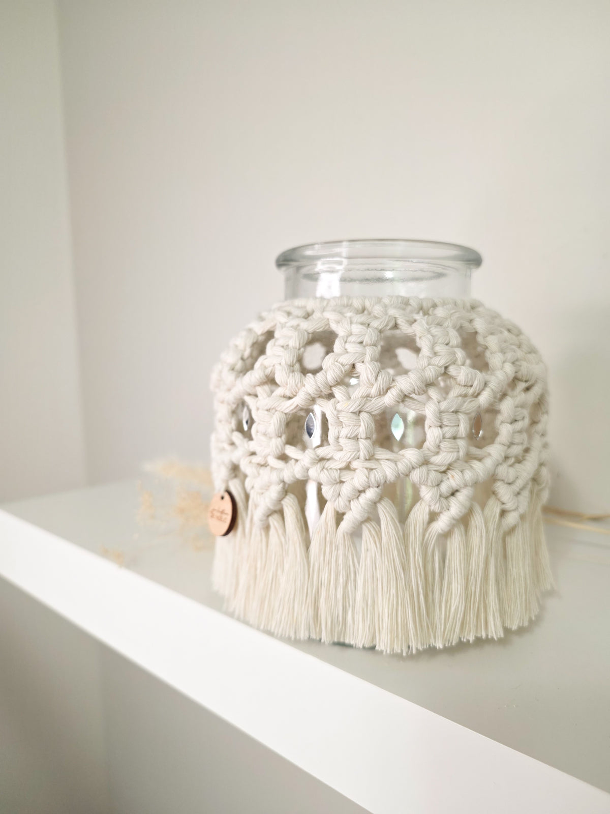 Vase Mya – Macramé bohème, couleur naturel