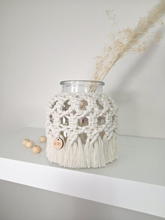 Vase Mya – Macramé bohème, couleur naturel