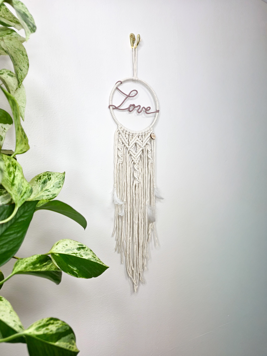 Collection Saint-Valentin - Décoration murale Love, couleur mauve pâle