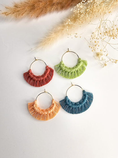 Marques verres à vin en macramé, ensemble de 4