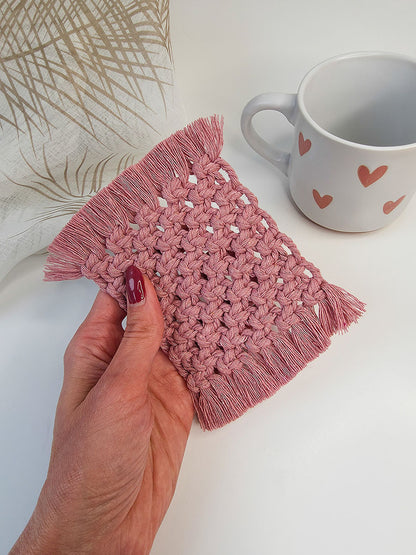 Sous-verre en macramé, sous chandelle